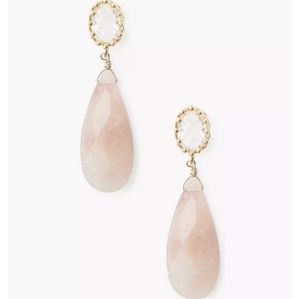 Lucky Brand: rose quartz and crystal drop earrings